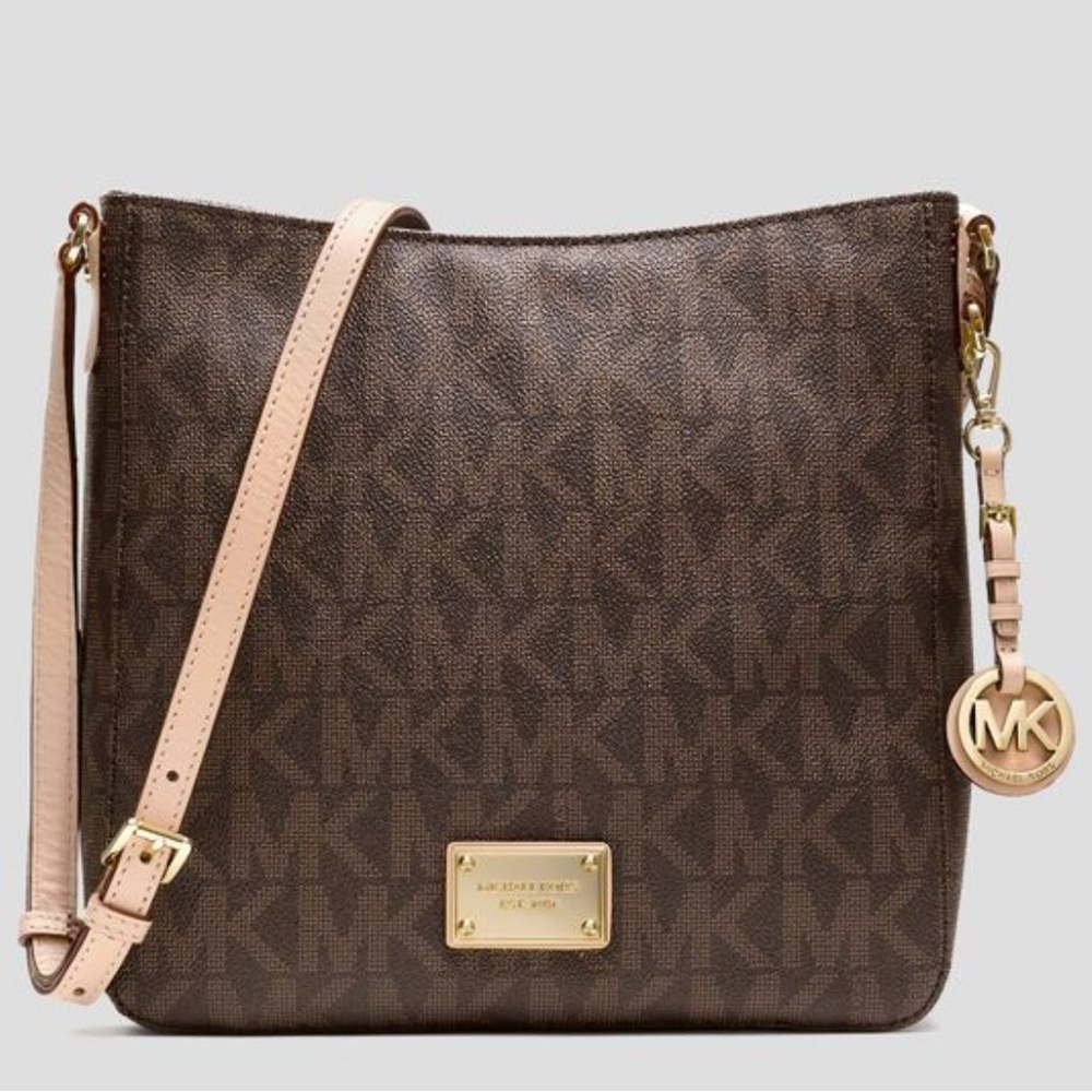 Michael Kors Signature Brown and Tan Crossbody Bag